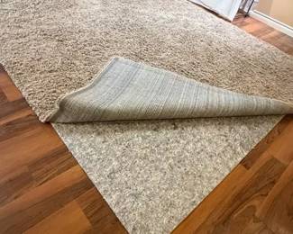 Solo Solid Shag Area Rug with Pad 