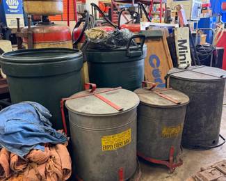 Vintage Oil Waste Cans