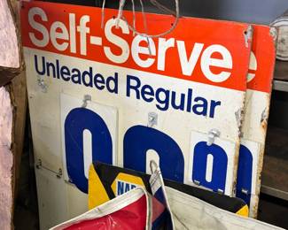 Vintage Self-Serve Gas Station Sign