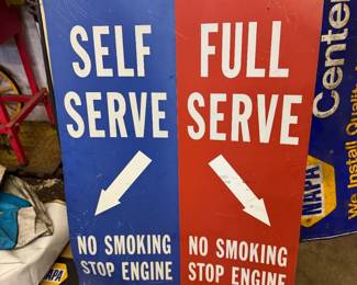 Vintage Self Serve / Full Serve Sign - MARKETPLACE BUY IT NOW MARCH 25-27