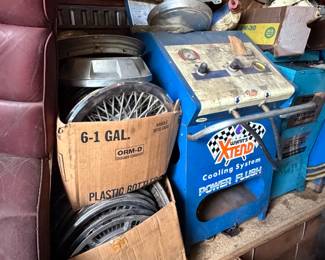 Assorted Vintage Rims and Hubcaps