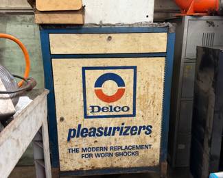 Vintage DELCO Pleasurizers Gas Station Advertising Cabinet - MARKETPLACE BUY IT NOW MARCH 25-27