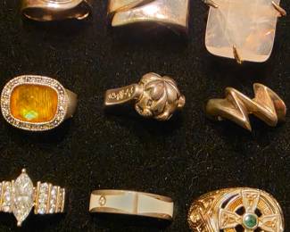 Assorted Sterling rings 
