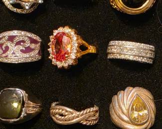 Assorted Sterling rings 