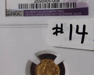 1853 $1 Dollar US Gold Coin AU details improperly clean