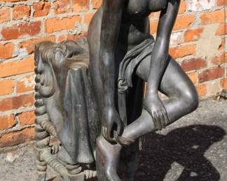 Bronze Nude Sculpture by Auguste Moreau approx 44" tall x 27" wide x 15" deep
