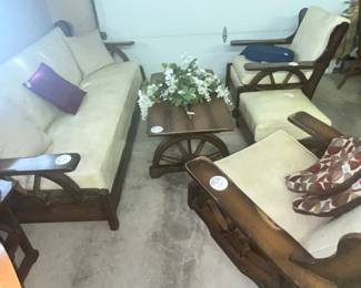 1960'S WAGON-WHEEL DEN FURNITURE SET!