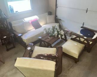 1960'S WAGON WHEEL ARM DEN SET!