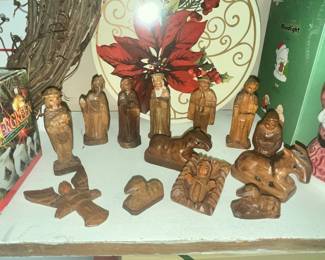 HAND CARVED WOOD NATIVITY
