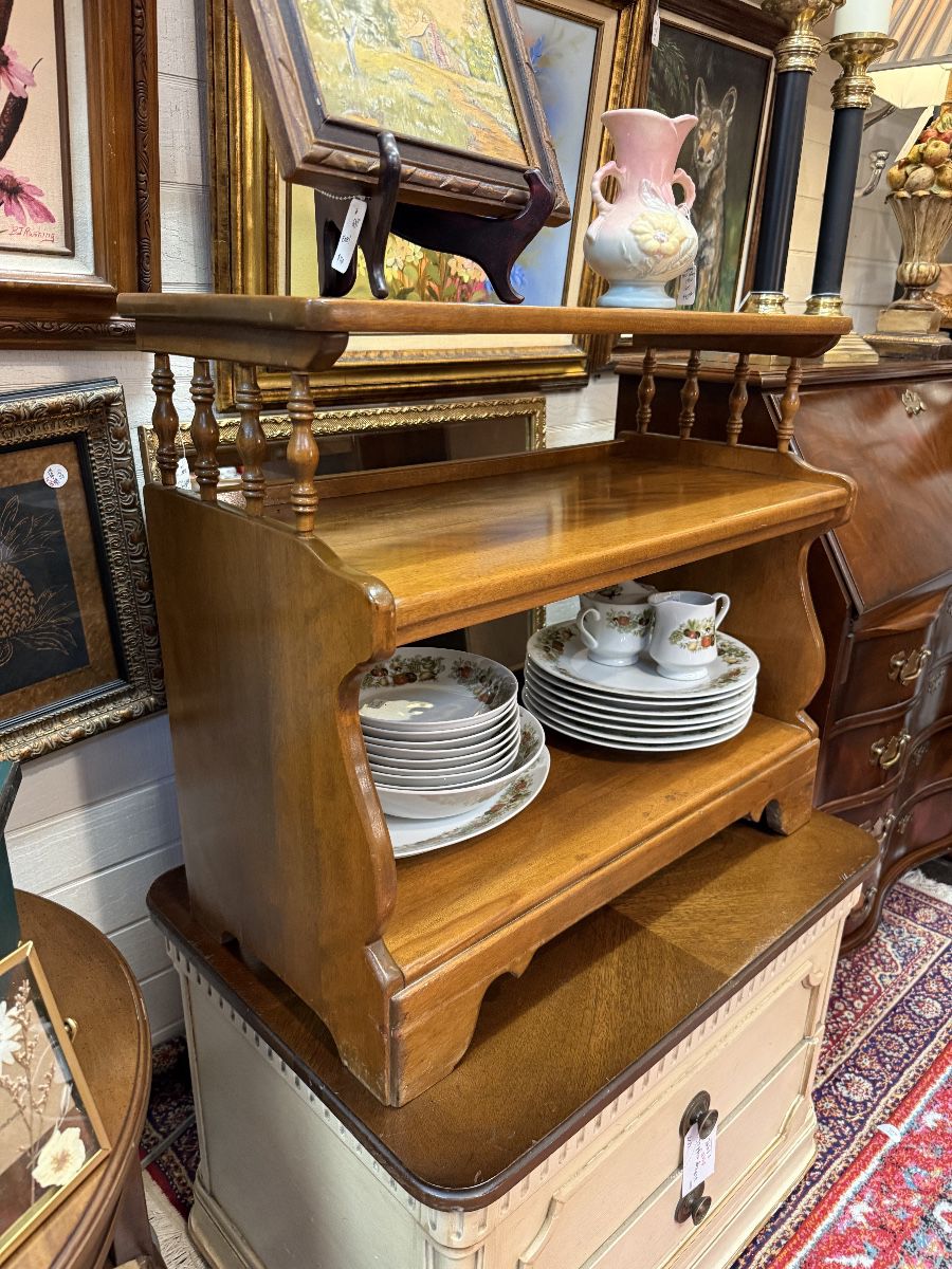 Ethan Allen Mid Century Heirloom Etagere/Small Oak Book Shelf