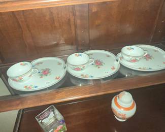 VINTAGE PORCELAIN SNACK SET