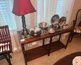 GLASS TOP SOFA TABLE