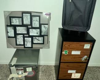 SMALL SAFE, FILE CABINET