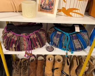 Handwoven Boho Ethnic Textile Bags – Vintage Tribal Drawstring Shoulder Purses.