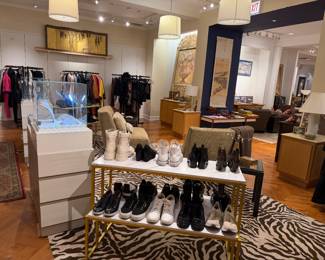 Designer Women’s Fashion Boutique Interior Display – Clothing and Shoe Retail Shop Setup.