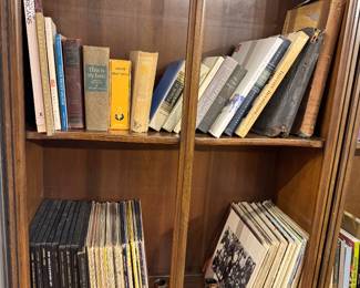 Vintage Wood Bookcase Display Cabinet – Traditional Glass Door Bookshelf with Lower Storage Drawers