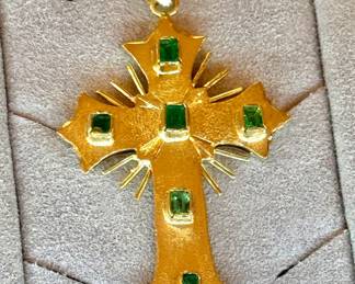 Cross 14k emerald  yellow