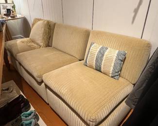 Beige Modern Sectional Sofa with Chaise – Large Contemporary Upholstered Living Room Couch.