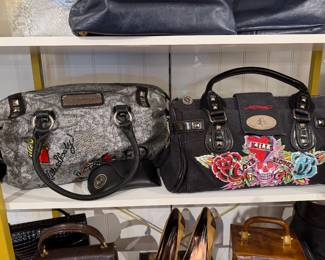 Ed Hardy Embroidered Designer Handbag – Y2K Tattoo Style Fashion Tote