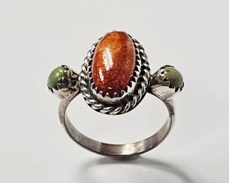 Sterling Coral Ring
