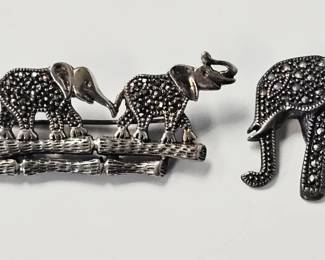 Sterling Marcasite Brooches