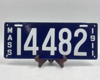 1911 Porcelain mass license plate