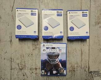 7520  3 Playstation Game Drives  PS5 NFL Madden 24 