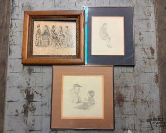 8012  3 Framed Artworks 