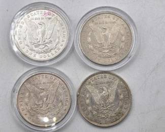 1302  4 Morgan Silver Dollars 