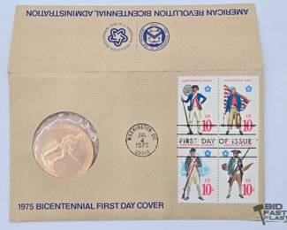 1600  1975 Bicentennial First Cover Day Mrdal and Stamps 