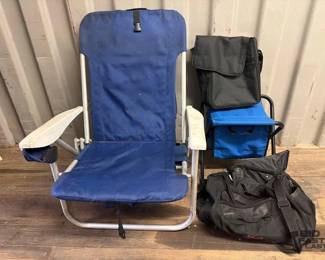 8020  2 Bags, Folding Chair, Folding Stool with Cooler 