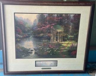 3048  Framed Thomas Kinkade The Garden of Prayer Print 