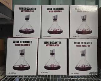 3510  6 Wine Decanters With Aerators 