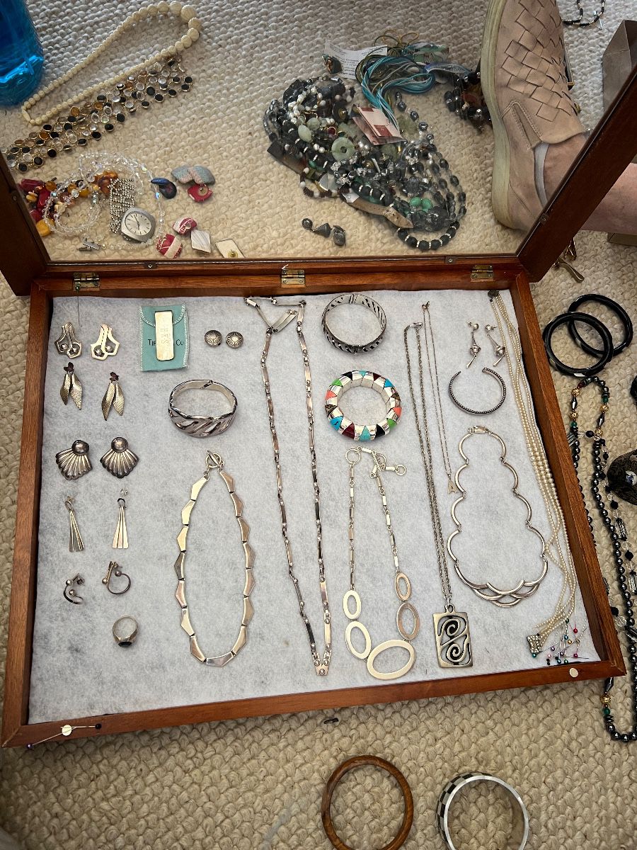 Loads of sterling silver jewelry - removed every night