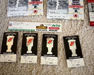 Loads of important game ticket stubs