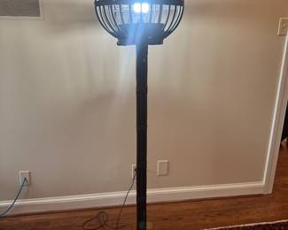 Bamboo Framed Birdcage-Style Decorative Floor Lamp