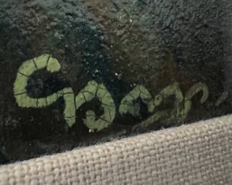 Framed Original Oil on Canvas of Man on Country Rd. Signed by Deoje (16"W x 13"H) (