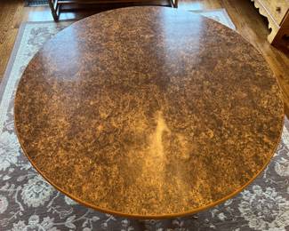 Vintage Boho Bamboo Dining Table (48"W x 29"H x 48"L with 4 Leaves 16"L each)