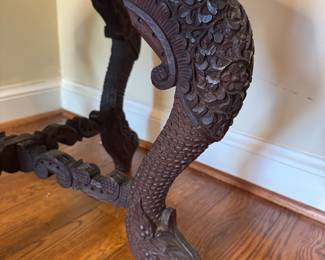 Antique Hand-carved Octagonal Side Table (23"W x 23"D x 21"H)