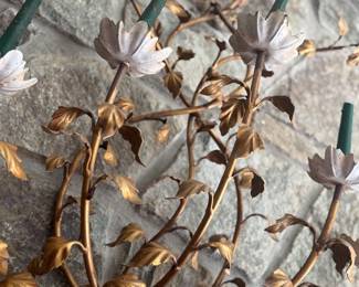 Vintage Gold Gilt Hand-Forged Iron Hanging Candelabra 