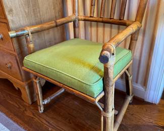 Vintage Boho Bamboo Armchair (2 Armchairs / 4 Side Chairs - 24"W x 23"D x 31"H)