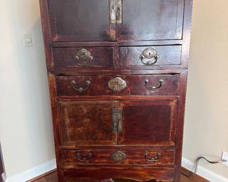 Antique Korean Two-piece Stacking Chest - (40.5"W x 21"D x 70"H)