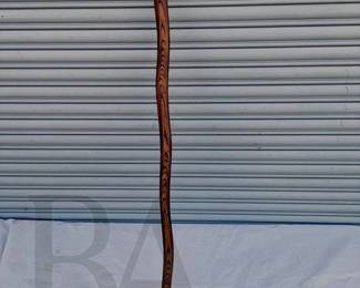 carved wood cane