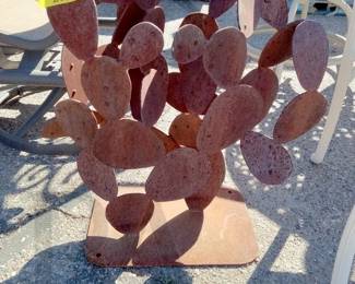 metal cactus sculpture