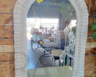 wicker mirror