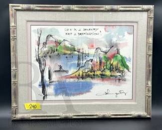 painted linen landscape 