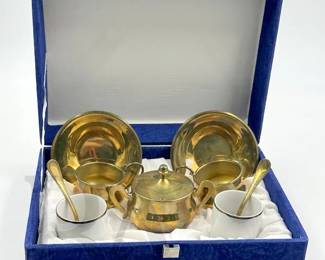 brass espresso set 