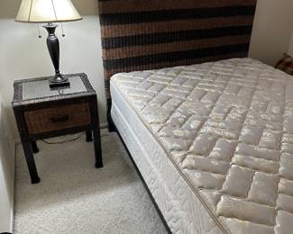 Queen bed with headboard and nightstand 