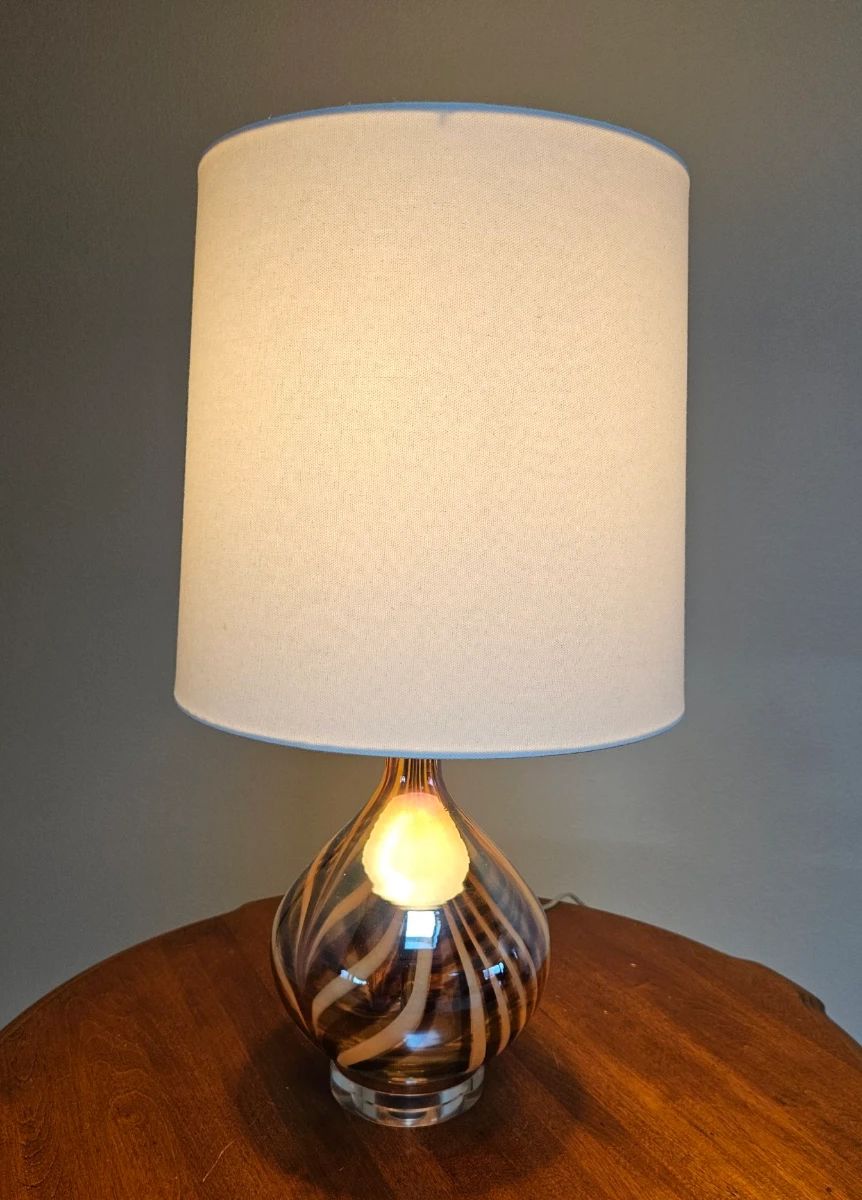 Amber Swirl Glass Table Lamp second image