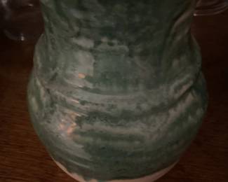 Green Swirl Ceramic Vase